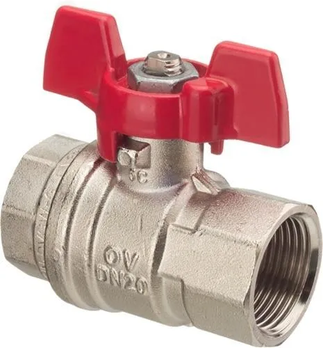 Robinet à tournant sphérique Oventrop Optibal à poignée papillon DN 20, filetage intérieur G 3/4", PN 16, laiton, 1076106