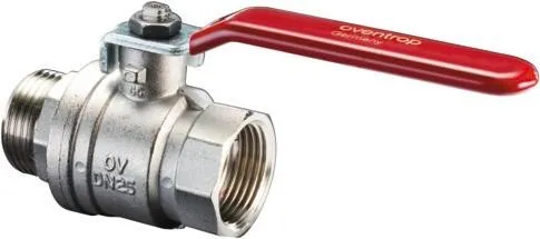 Oventrop robinet à tournant sphérique Optiba à levier DN 15, filetage intérieur G 1/2", filetage extérieur G 1/2", PN 16, laiton, 1076204