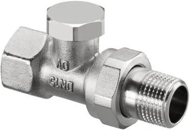 Oventrop Raccord de radiateur Combi 2 DN 15, 1/2", PN 10, version passage, laiton nickelé, 1091162