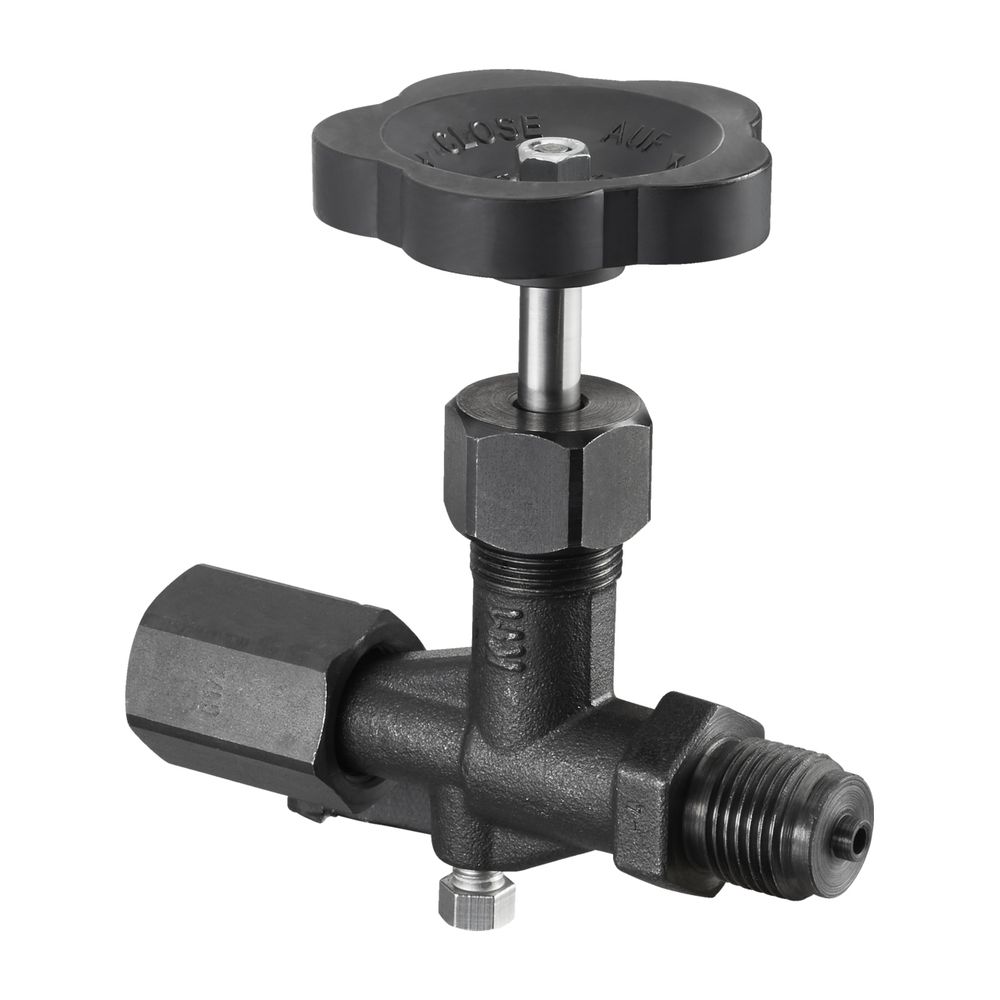 Manomètre à vanne d'arrêt Oventrop 1/2" filetage extérieur, PN 400 acier inoxydable, 1116004