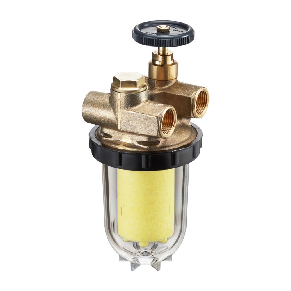 Oventrop Oilpur Z A Filtre à fioul à double circuit DN 10, filetage intérieur 3/8", acier inoxydable 100-150 µm, 2120103