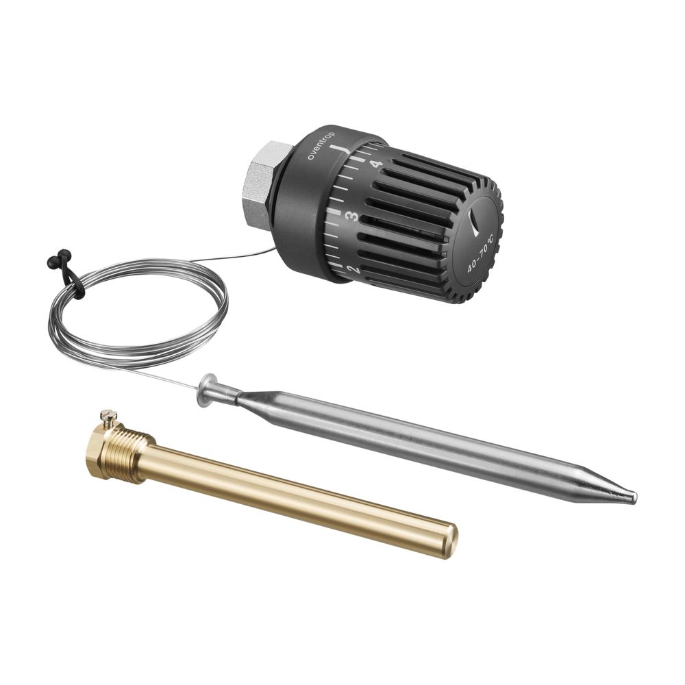 Régulateur de température Oventrop avec sonde plongeante 50-80°C, capillaire 2 m, raccord 1/2"