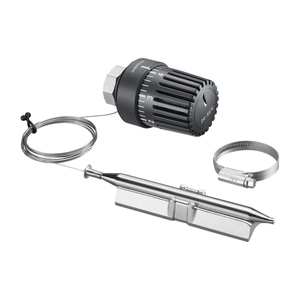 Thermostat Oventrop avec sonde de contact 40-70 °C, capillaire 2 m, socle conducteur thermique, 1142863