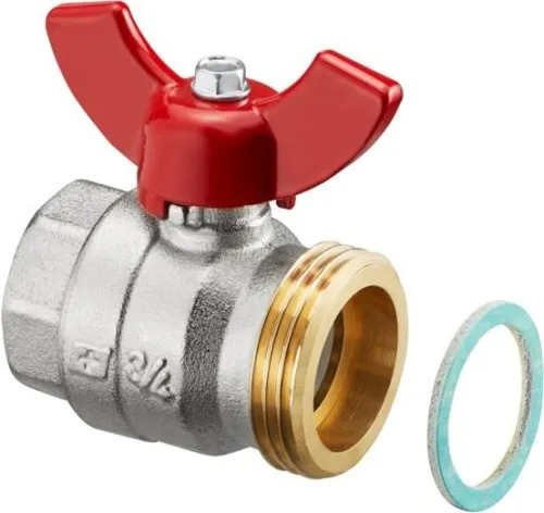 Robinet à bille Oventrop 1" à joint plat pour collecteur de chauffage Multidis SH/SF/SFQ, DN 20, 1406383