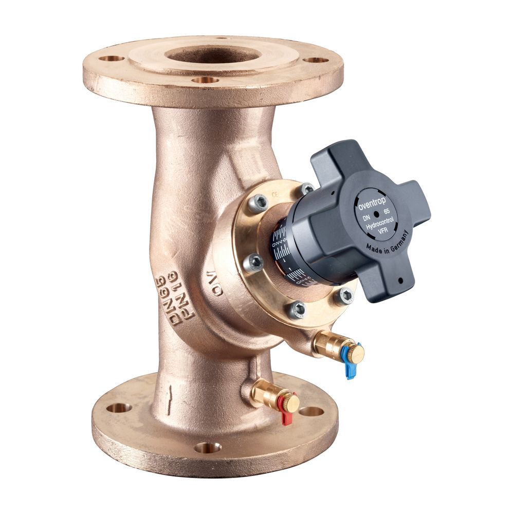 Oventrop HydroControl VFR Vanne de régulation DN 50, PN 16, Bride DIN, 2 vannes de mesure, laiton rouge, 1062350