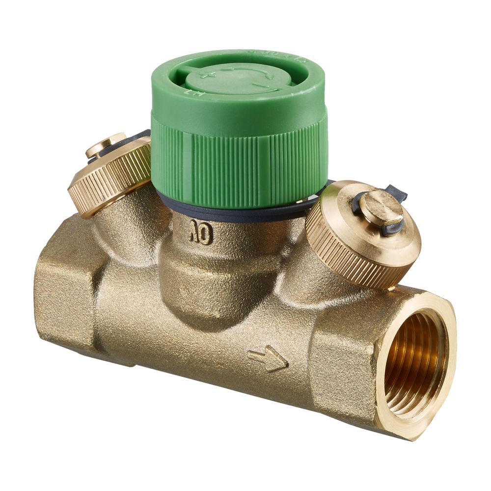 Oventrop Hycocon HTZ vanne de régulation DN 40, 1 1/2", filetage intérieur, avec vanne de mesure et de vidange, laiton, 1068572