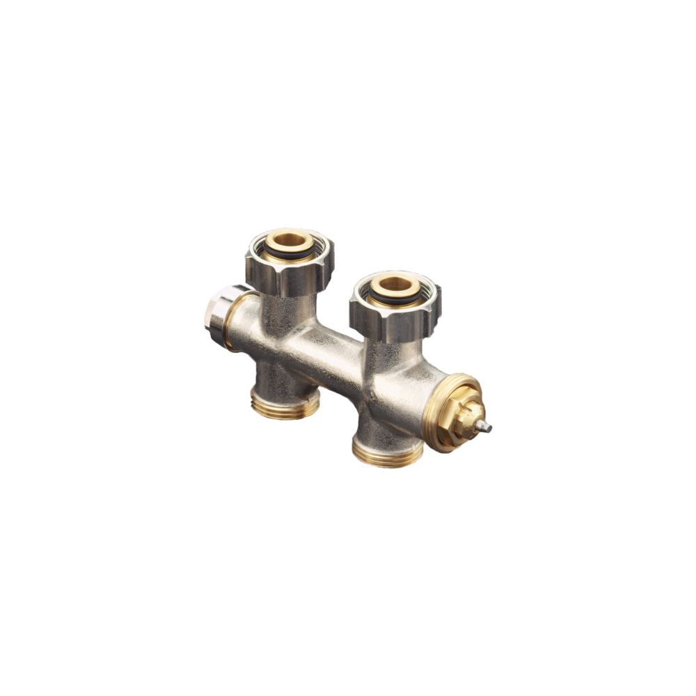 Robinetterie de raccordement multibloc Oventrop T 3/4" écrou union x 3/4" mâle, version passage droit, laiton, 1184023