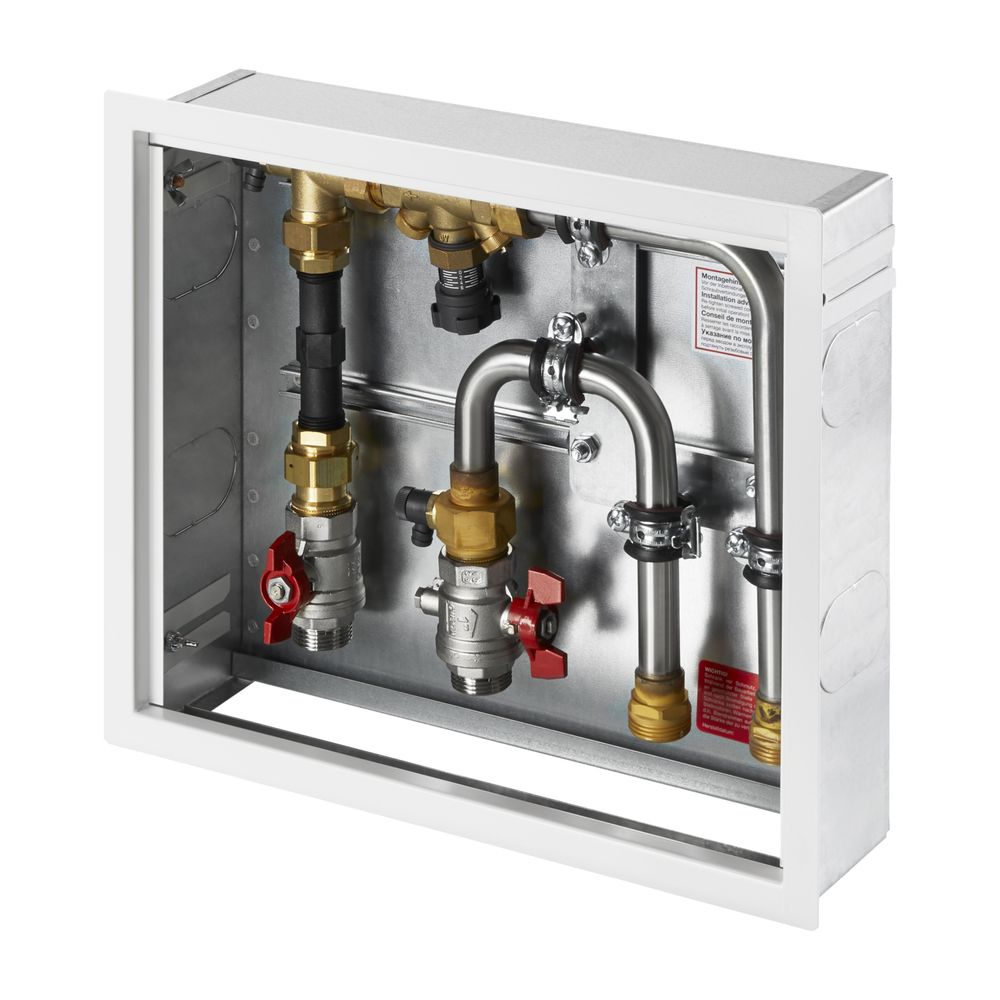 Raccordement inférieur sans collecteur pour planchers chauffants Oventrop Floorbox UV