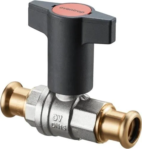 Robinet à boisseau sphérique Optibal Oventrop à levier en plastique, à raccordement à sertir des deux côtés, DN 15 15 mm