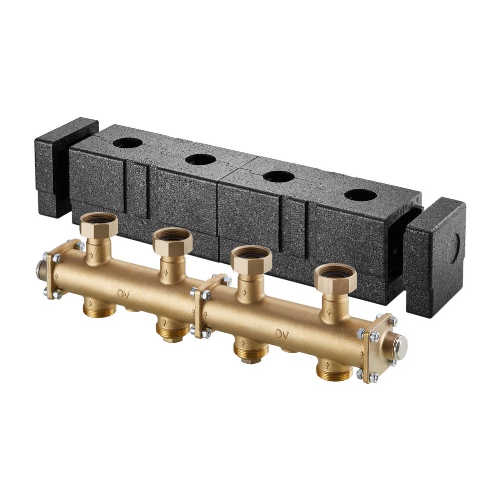 Oventrop Distributeur modulaire Reguma pour 3 circuits de chauffage, DN 25, laiton, 1351472