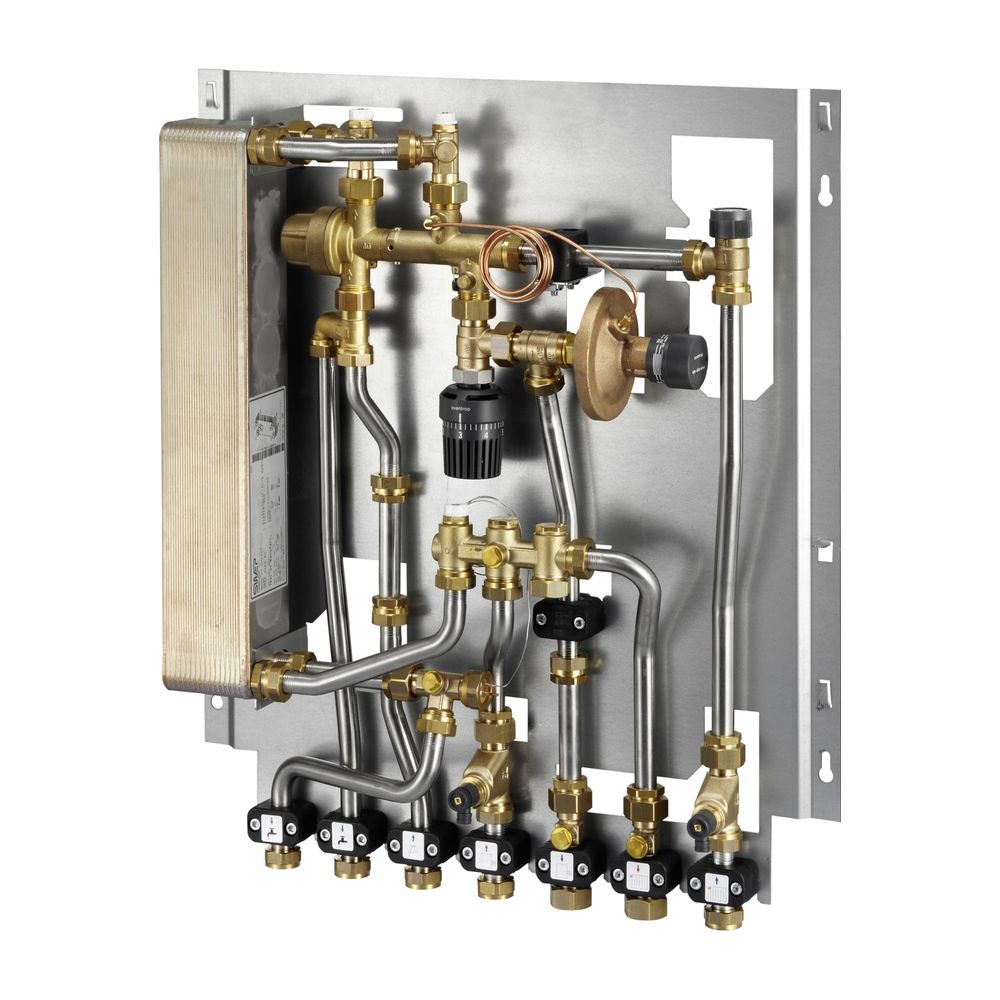 Oventrop Regudis W-HTF Station d'appartement pour circuit de chauffage direct 15 l/min, Échangeur de chaleur en cuivre brasé