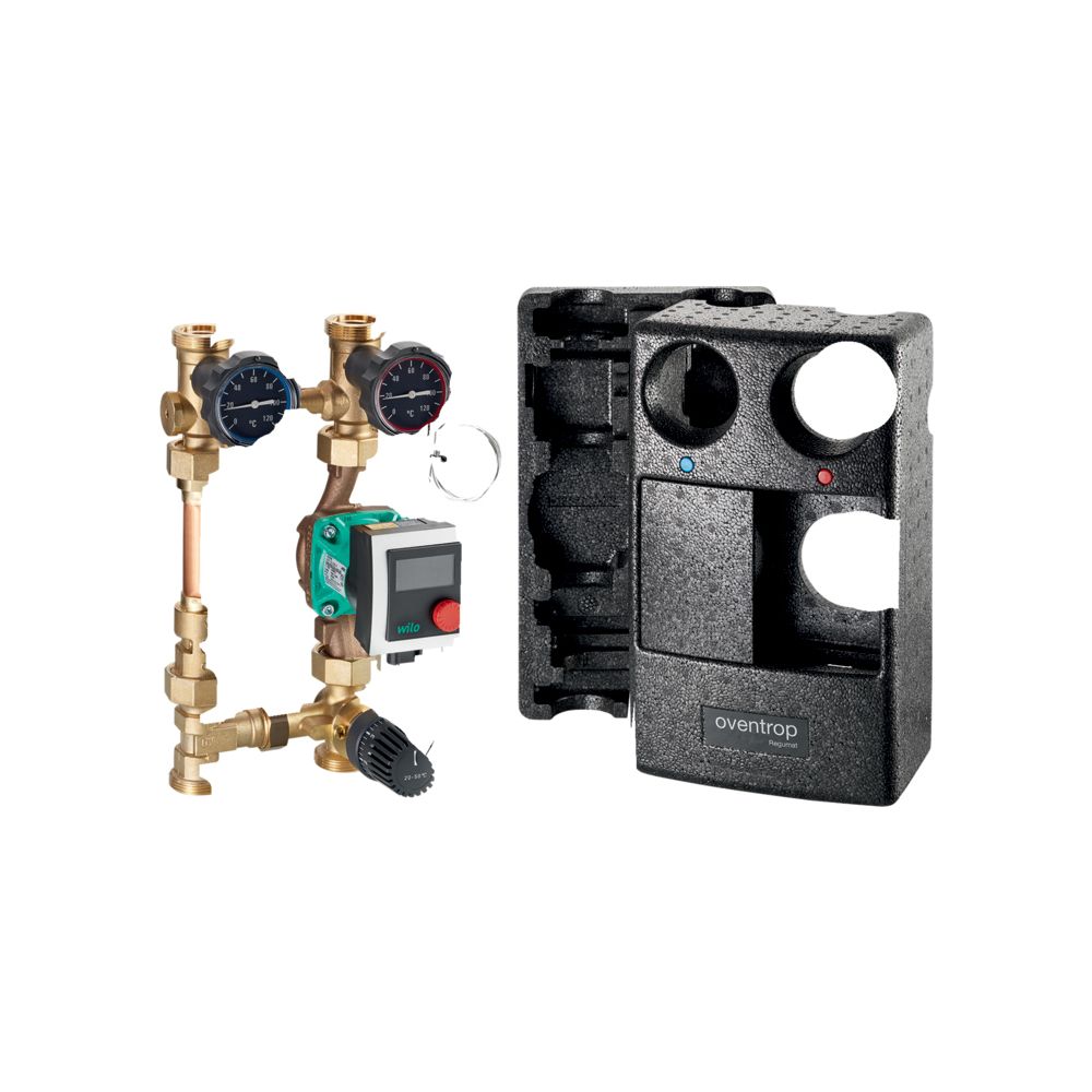 Station Oventrop Regumat FR-180 DN 25 avec pompe Wilo Para Z BZ 25/7-50, bronze rouge