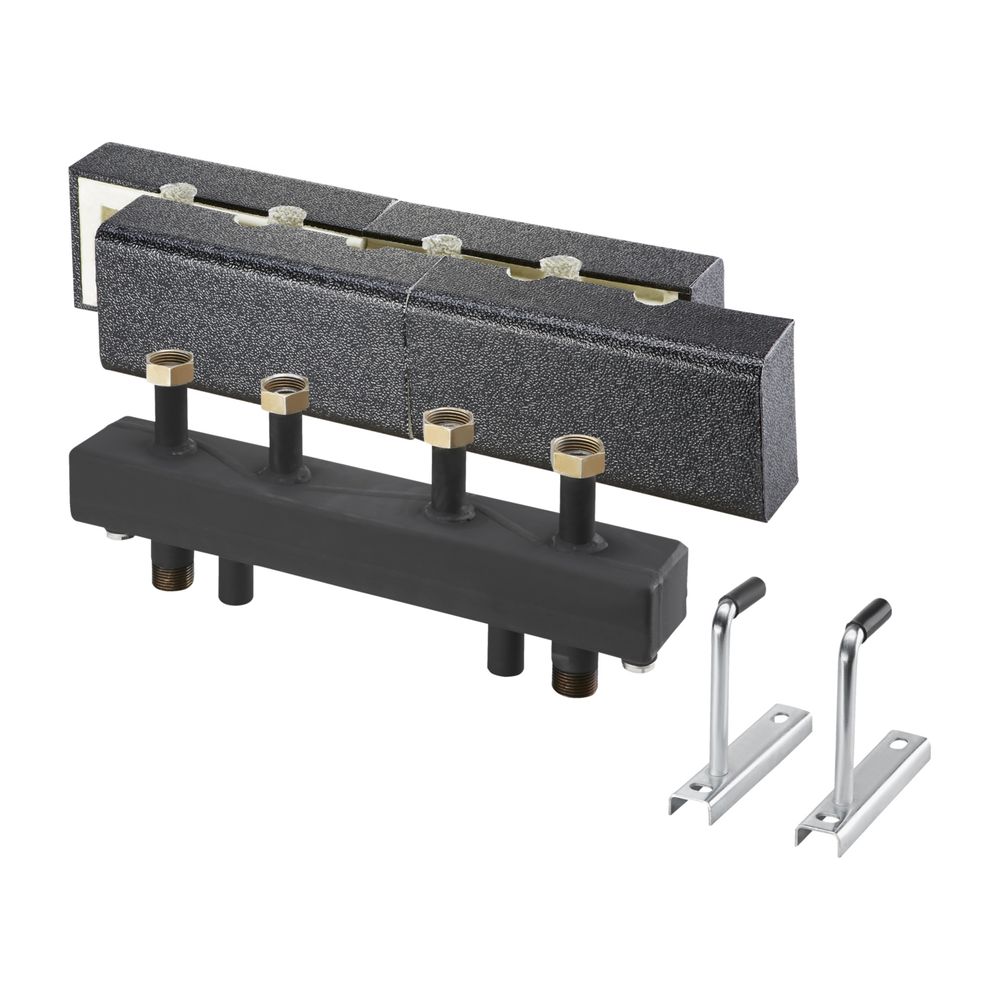 Coffret hydraulique combiné (séparateur hydraulique + distributeur) HydroFixx pour Regumat DN 20 avec isolation thermique, pour 2 circuits de chauffage, acier