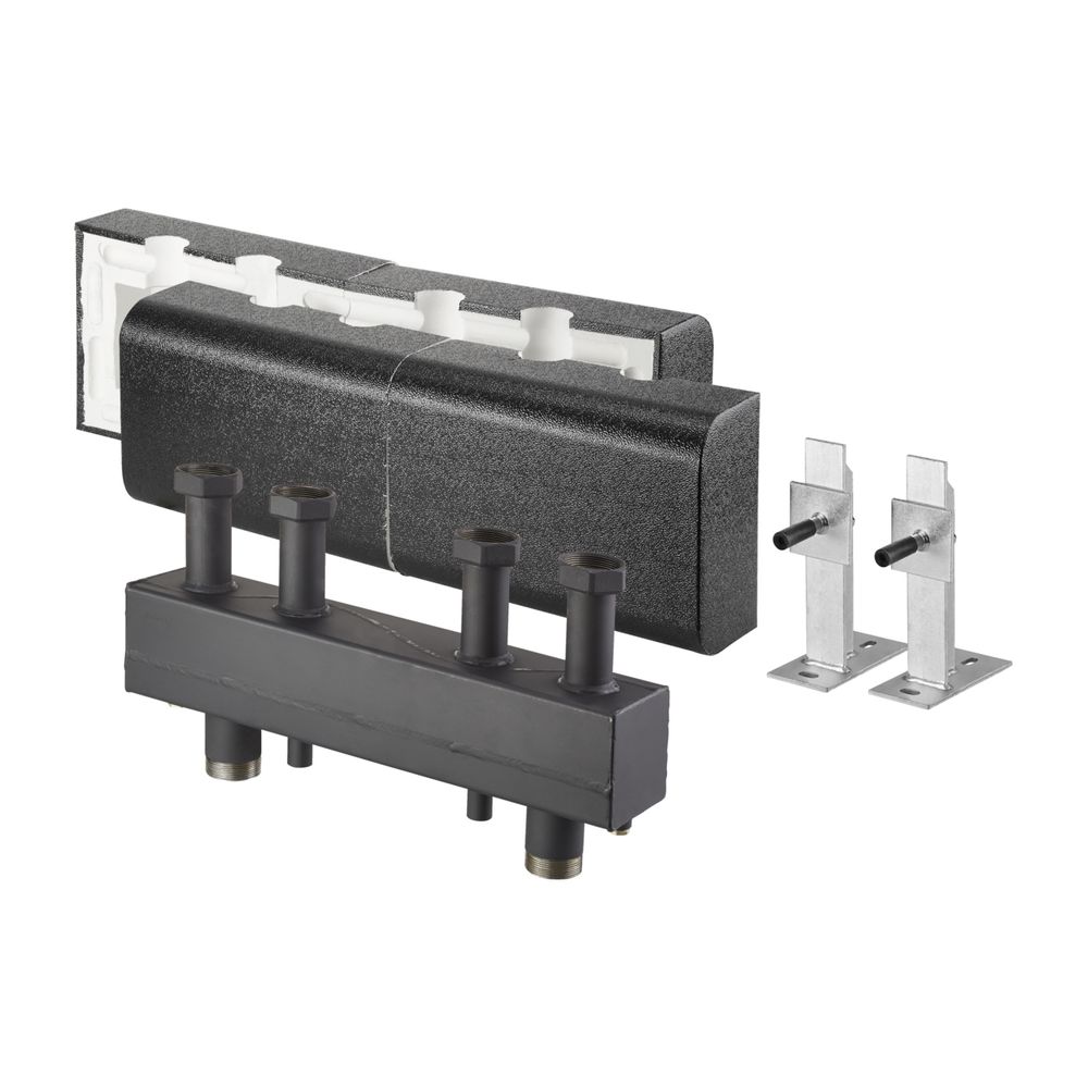 Oventrop Combinaison collecteur/vanne hydraulique HydroFixx pour Regumat DN 32 avec isolation thermique, pour 2 circuits de chauffage, acier