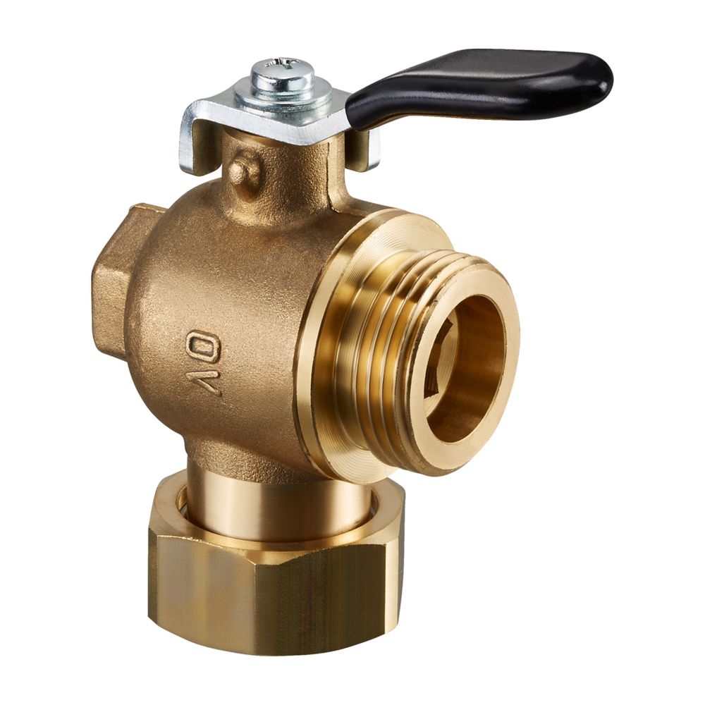 Oventrop Robinet à bille coudé DN 20 1" Filetage extérieur x 1" Écrou-raccord, 1351705