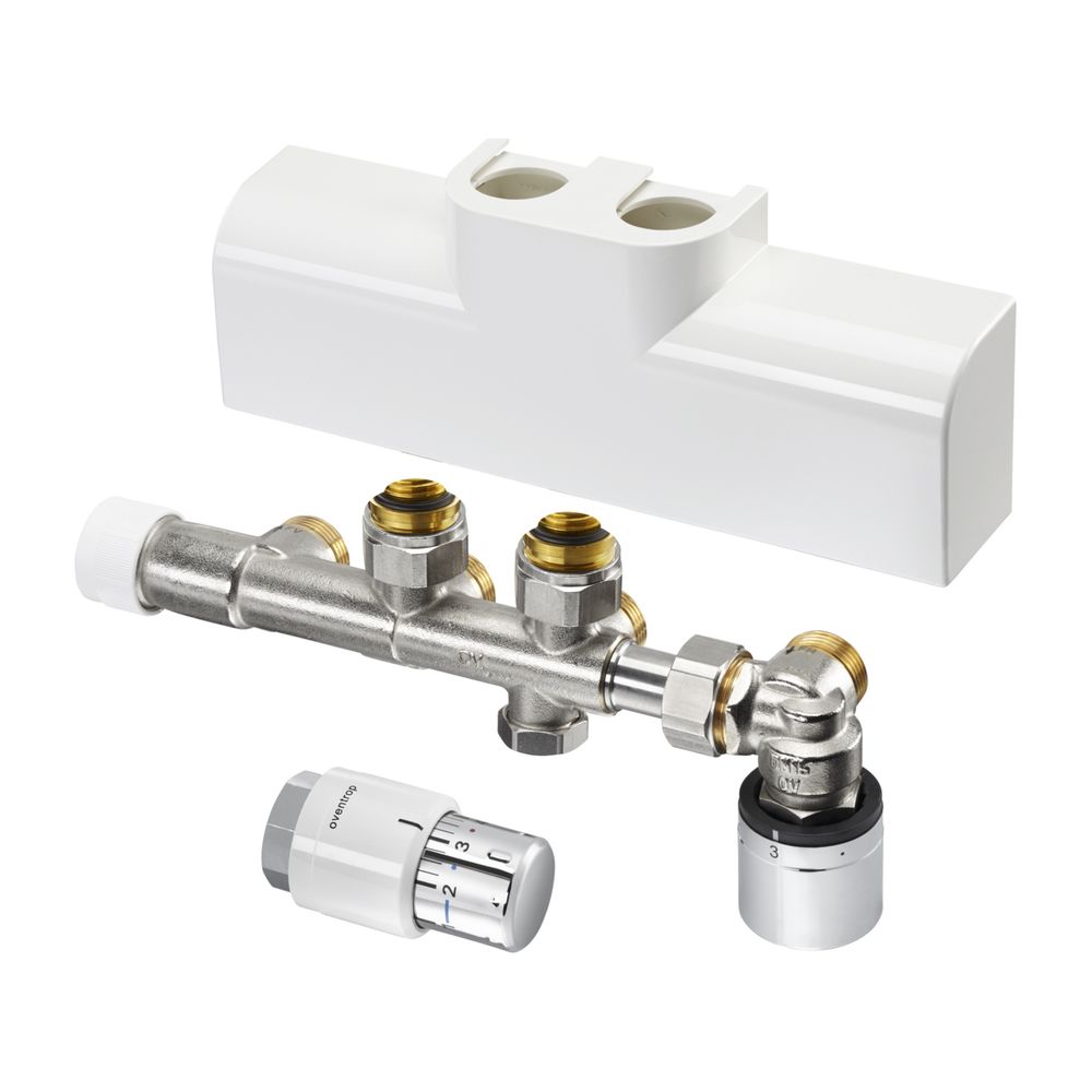 Kit de raccordement Oventrop Multiblock T-RTL et S pour radiateur de salle de bain Blanc 1184188