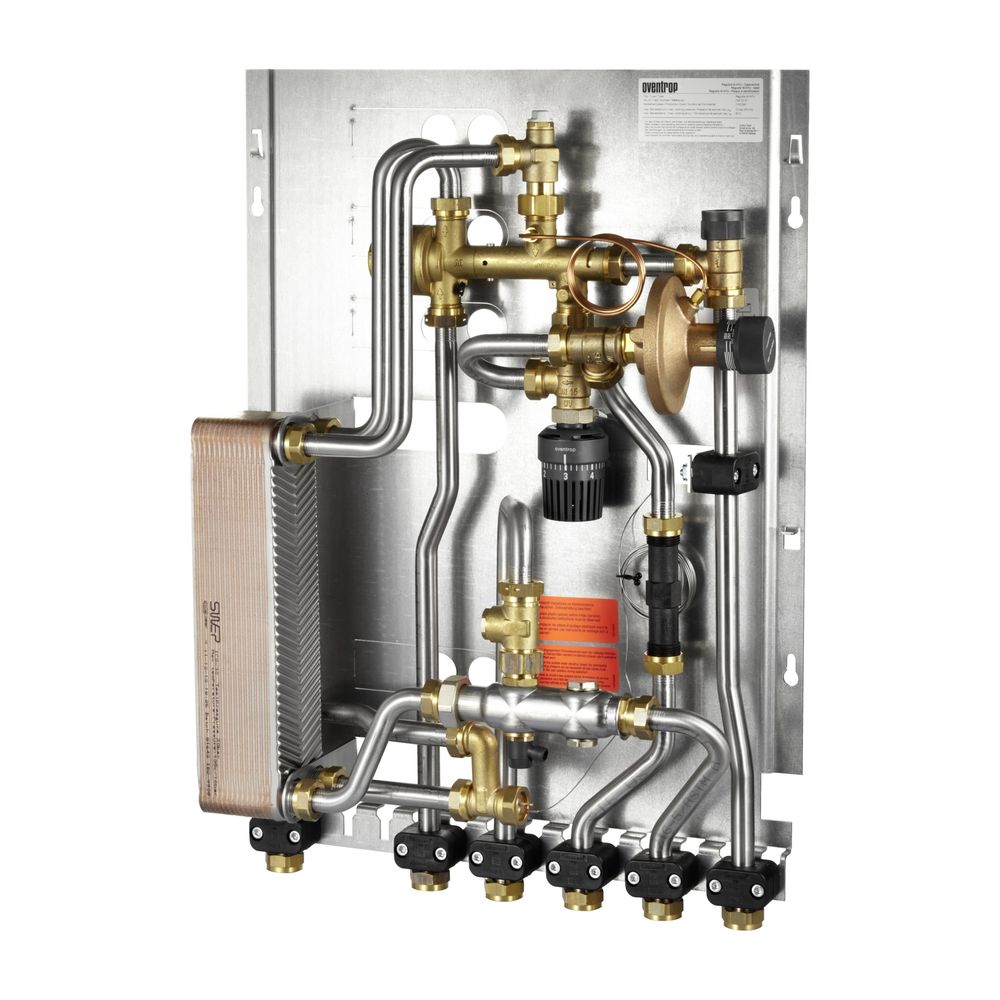 Oventrop Regudis W-HTU Station d'appartement, Échangeur de chaleur brasé au nickel, 15 l/min, sans départ d'eau froide, sans compteur de chaleur