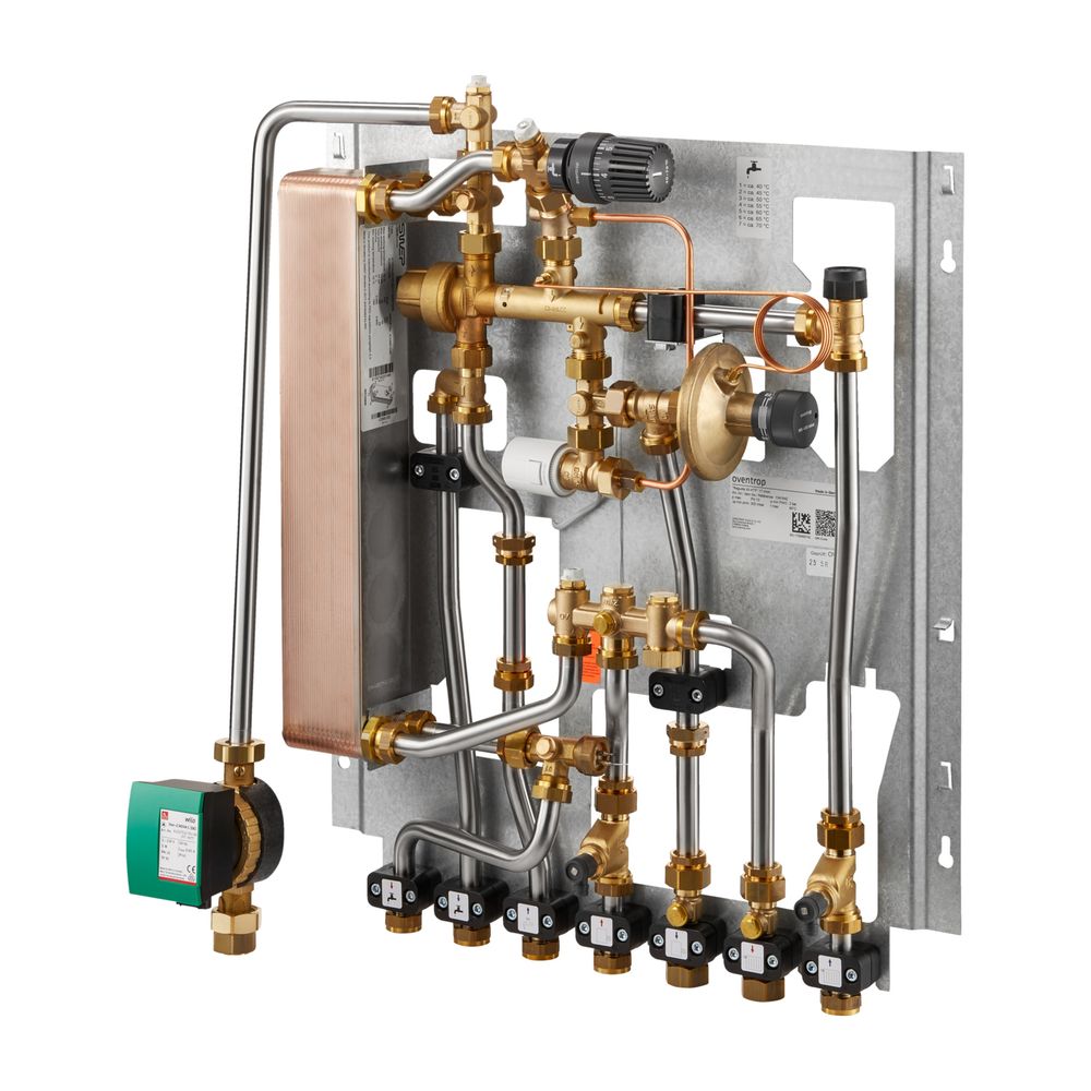 Oventrop Regudis W-HTF Station d'appartement, Circuit de chauffage direct, 17 l/min, Échangeur de chaleur brasé au cuivre, Circuit de circulation d'eau chaude sanitaire, Réf. 1341642