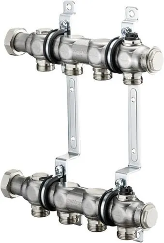Collecteur Oventrop OV en acier inoxydable Multidis SH pour raccordement de radiateurs G 3/4Z AG 3 circuits