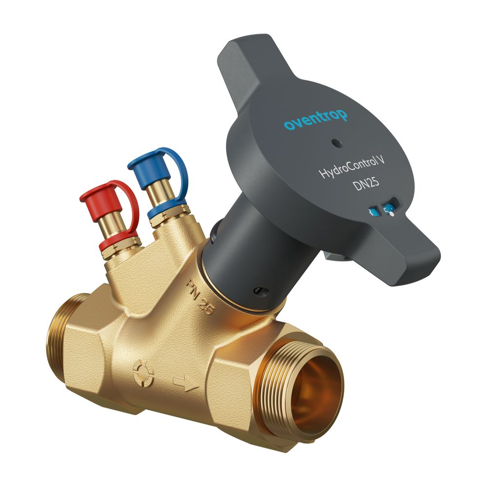 Vanne de régulation de circuit HydroControl V Oventrop DN 15, PN 16, filetage extérieur G 3/4" HydroPort, résistant au dézingage, référence 1062604