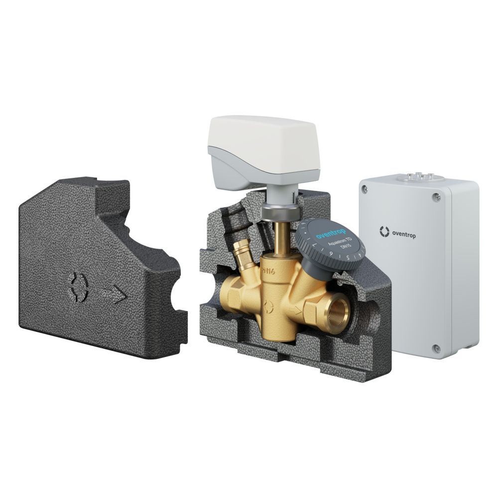 Oventrop Vanne de circulation électronique Aquastrom TD, DN 15, Rp 1/2", avec module de champ FM-CW K, bronze au silicium