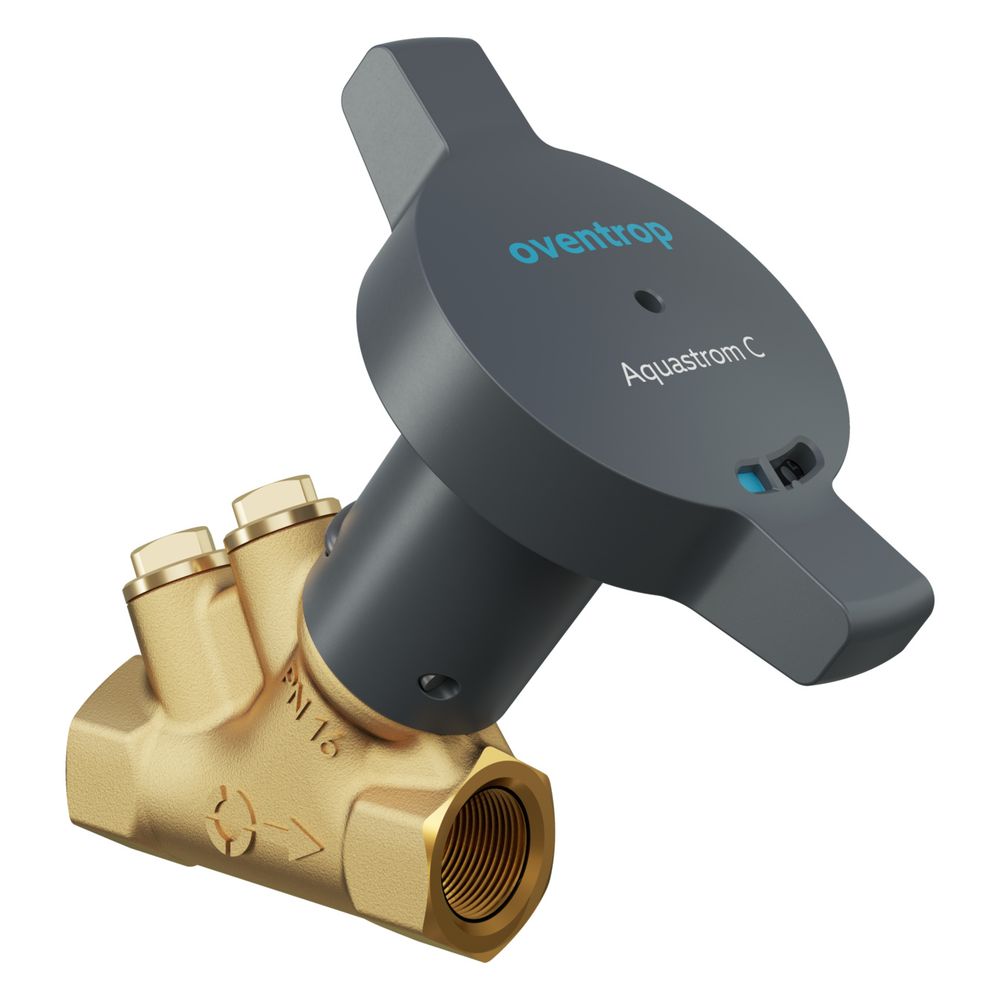 Oventrop Vanne de circulation statique Aquastrom C, DN 15, Rp 1/2, PN 16, sans isolation thermique ni thermomètre, bronze au silicium