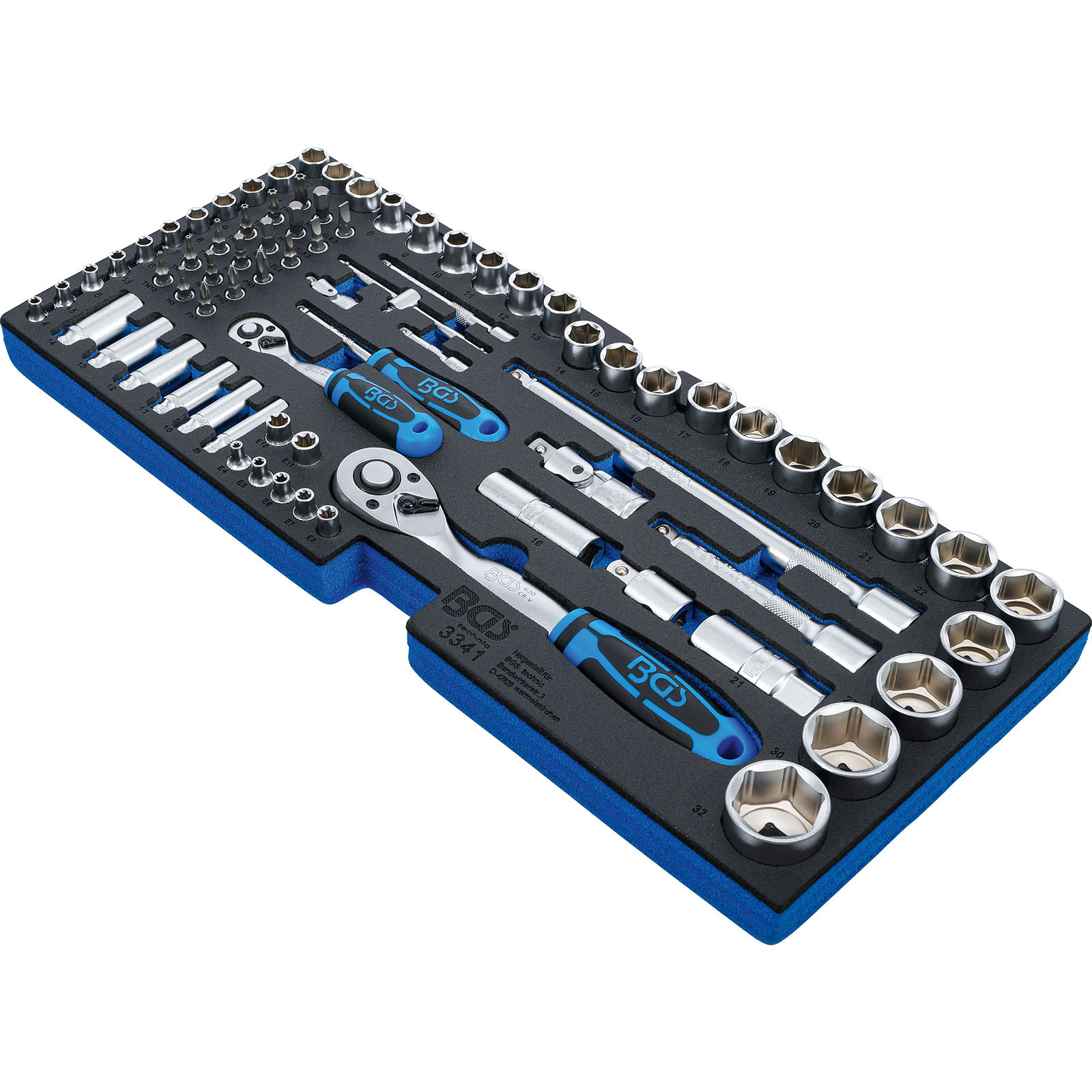 Insert en mousse pour clé à douille BGS 77 pièces - 3341