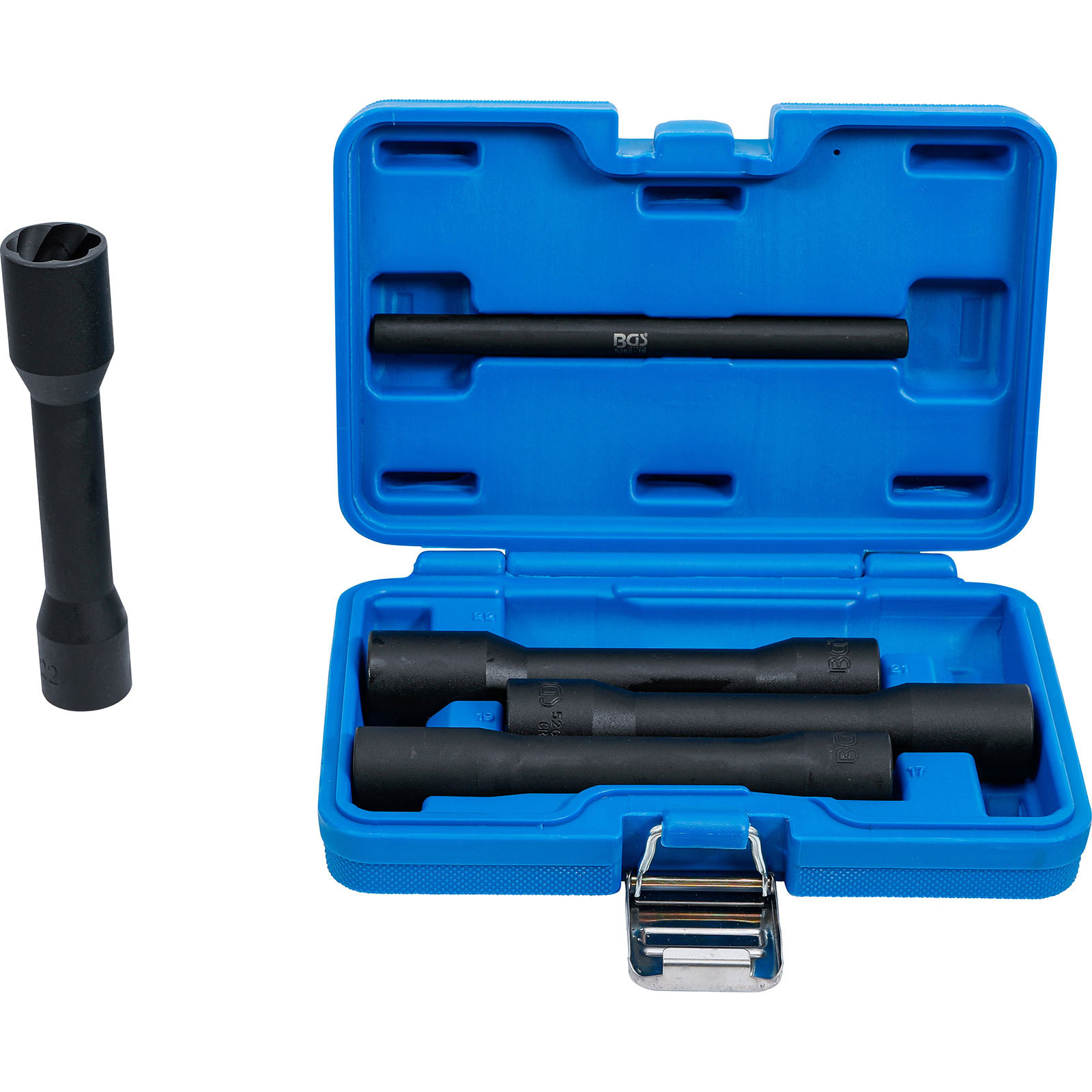 BGS Jeu de douilles à profil spiralé / Extracteur de vis profond, entraînement carré femelle 12,5 mm (1/2") - SW 17 - 22 mm - 5 pièces - 5262