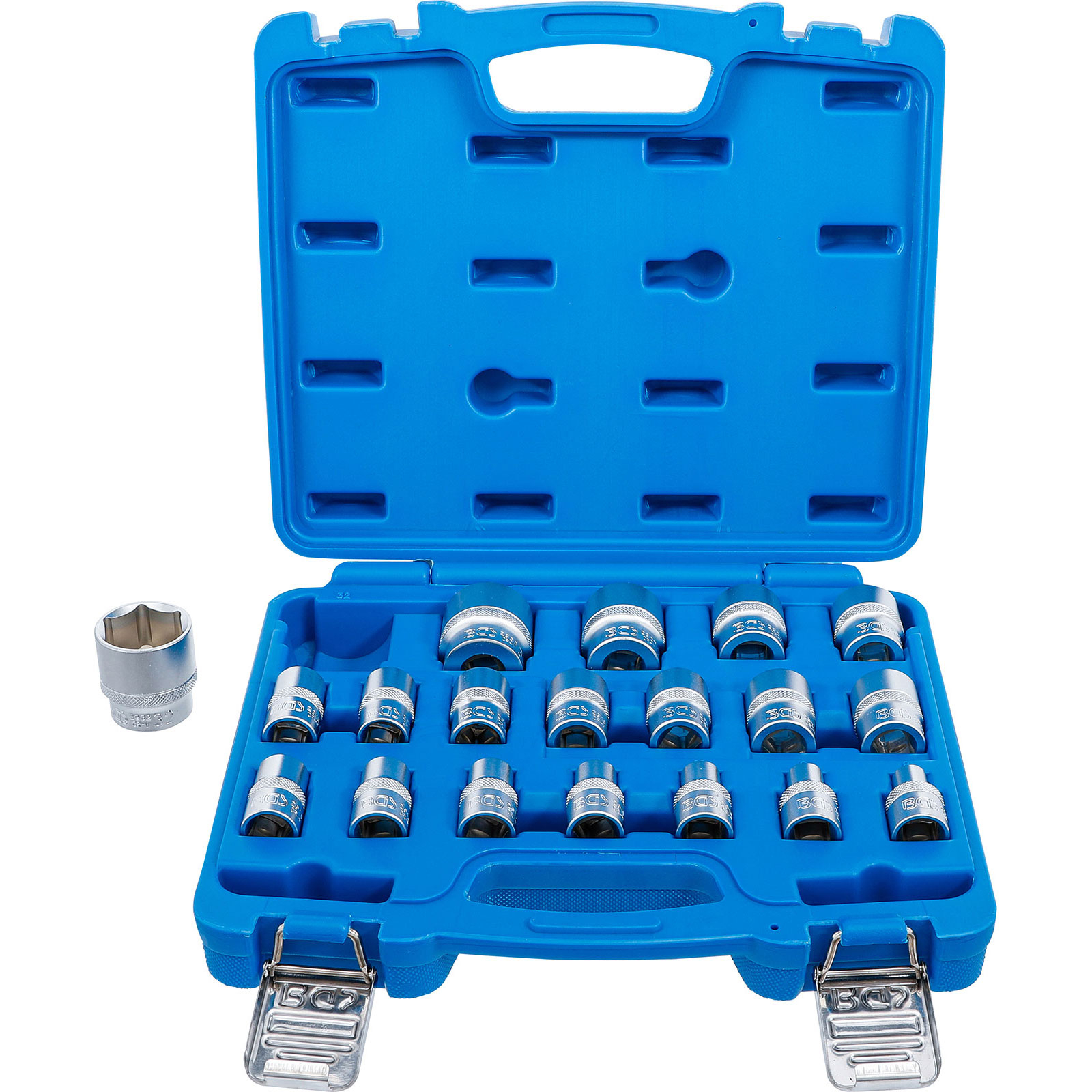 Jeu de douilles hexagonales BGS à entraînement carré 12,5 mm (1/2") SW 8 - 32 mm 19 pièces - 9131