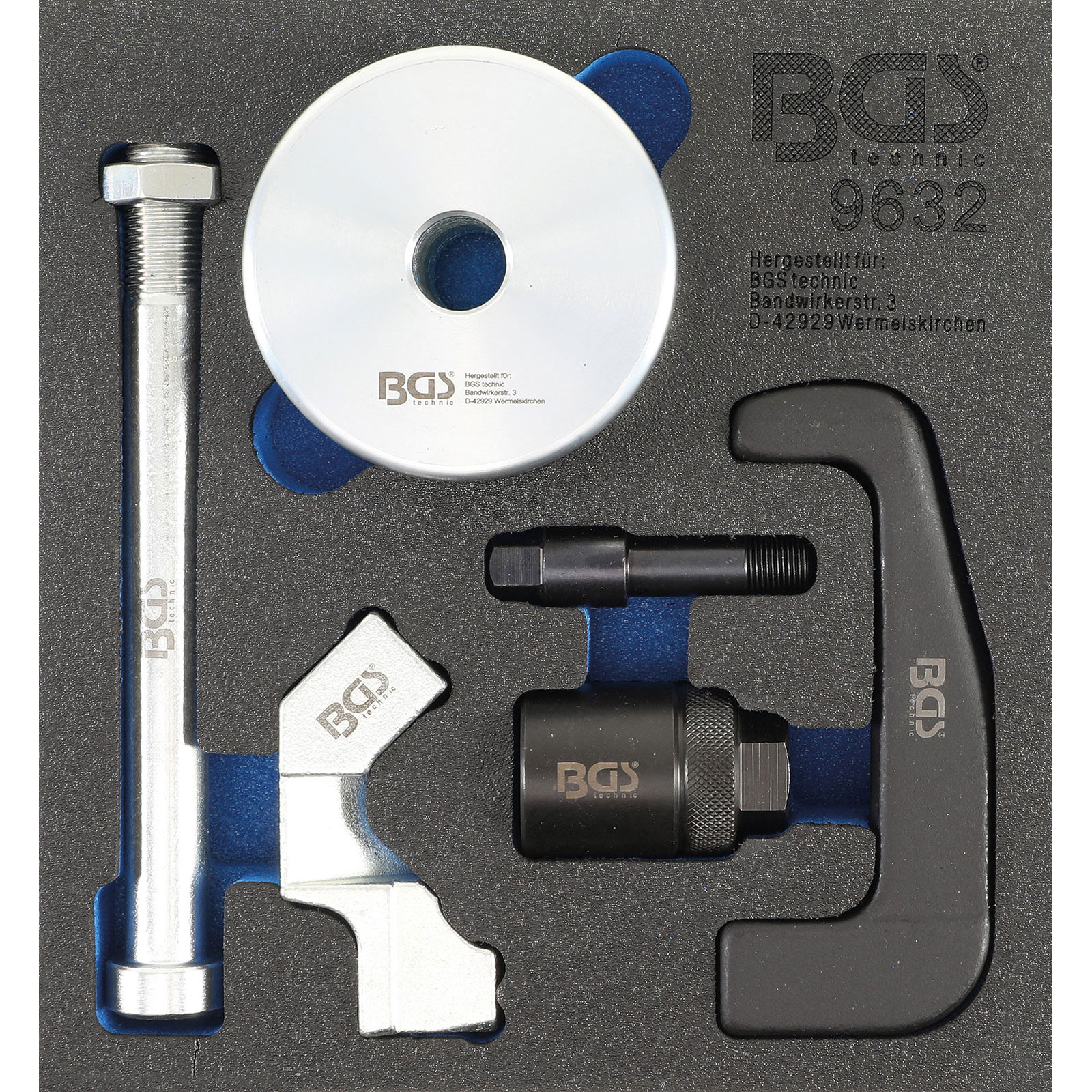 Insert pour chariot d'atelier BGS 1/6 : Extracteur d'injecteurs Bosch CDI 6 pièces - 9632