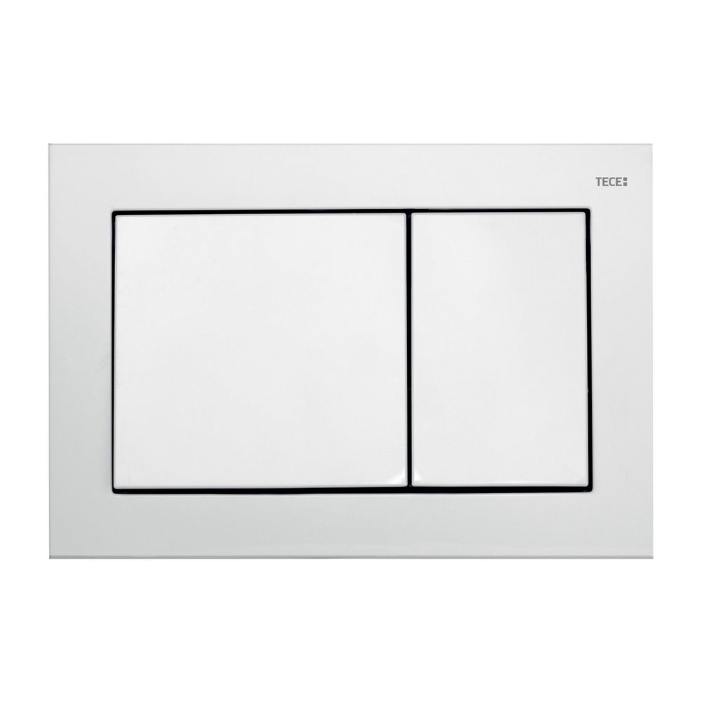 Tece Plaque de commande WC double technologie, blanc brillant