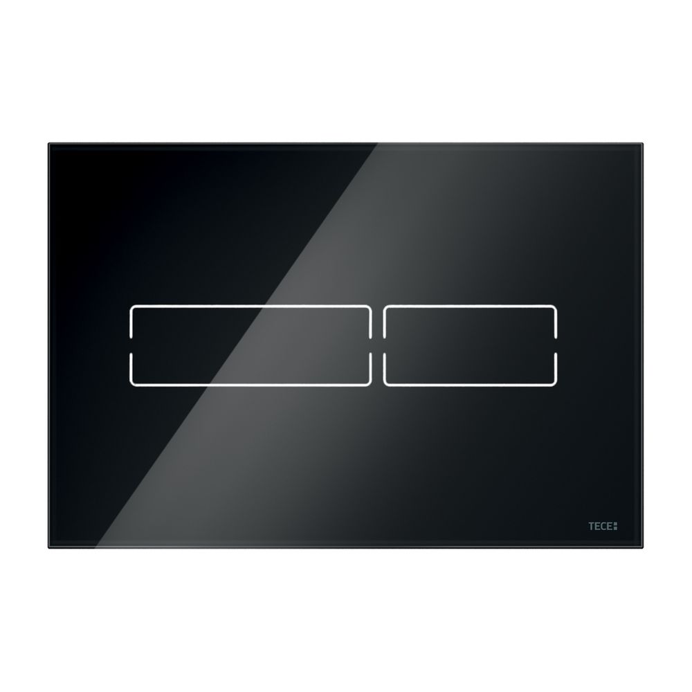 Plaque de commande WC TECE lux Mini avec déclenchement électronique sans contact, verre noir brillant