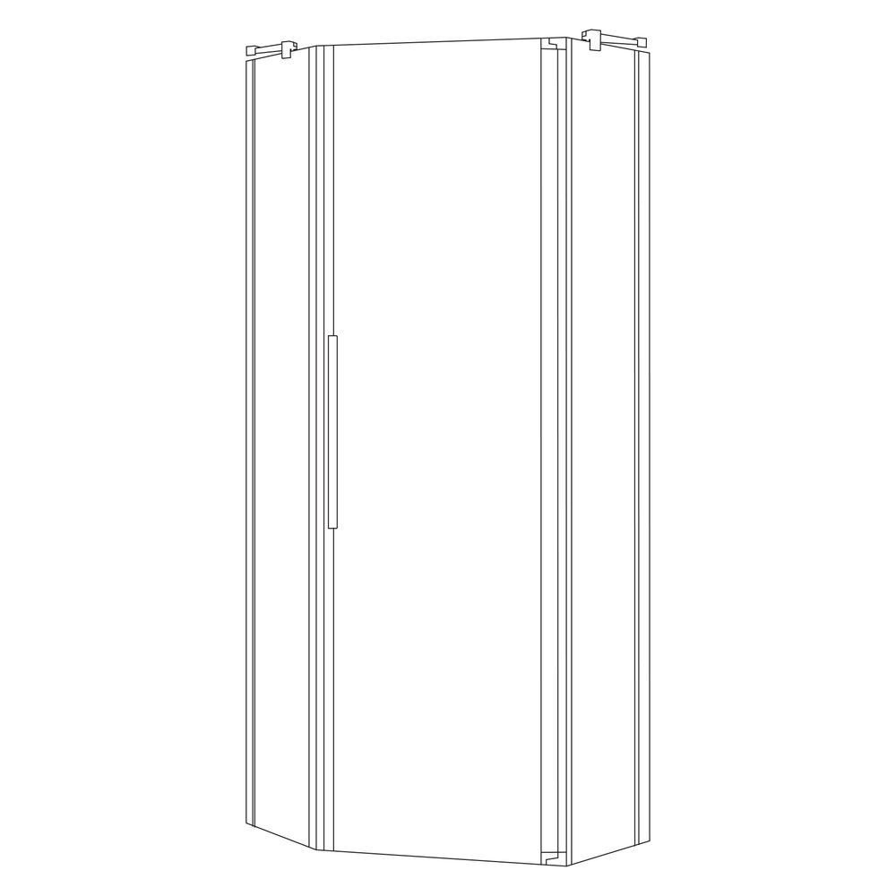 Koralle Fünfeck myDay FPFA D636 L 90 865-885x2000 argent mat Satinato-Optik avec verre Plus