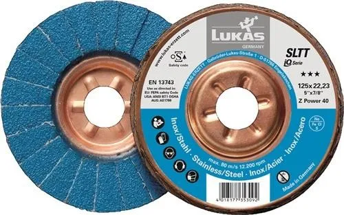Disque à lamelles Lukas SLTT Z Power D.125 mm grain 60 plat inox ZK — lot de 10 pièces