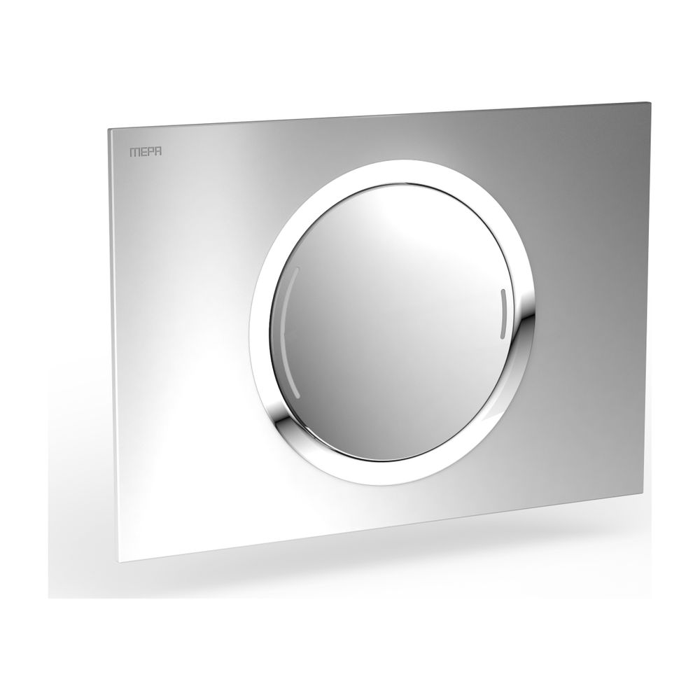 Plaque de commande WC MEPA Zero 2 fonctions, pour réservoir de chasse Sanicontrol UP, plastique, finition chromée brillante