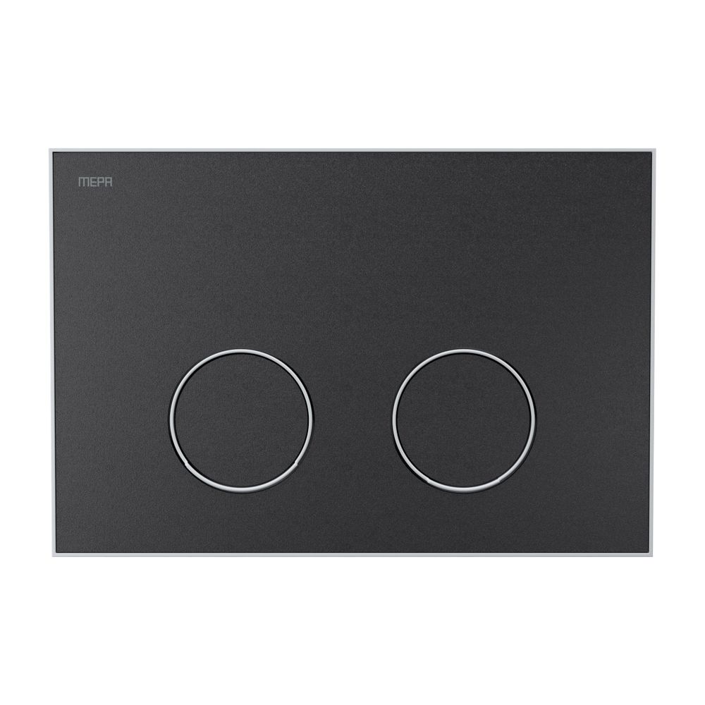 Plaque de commande MEPA Frame 2-technique, couleur noir, cadre blanc mat