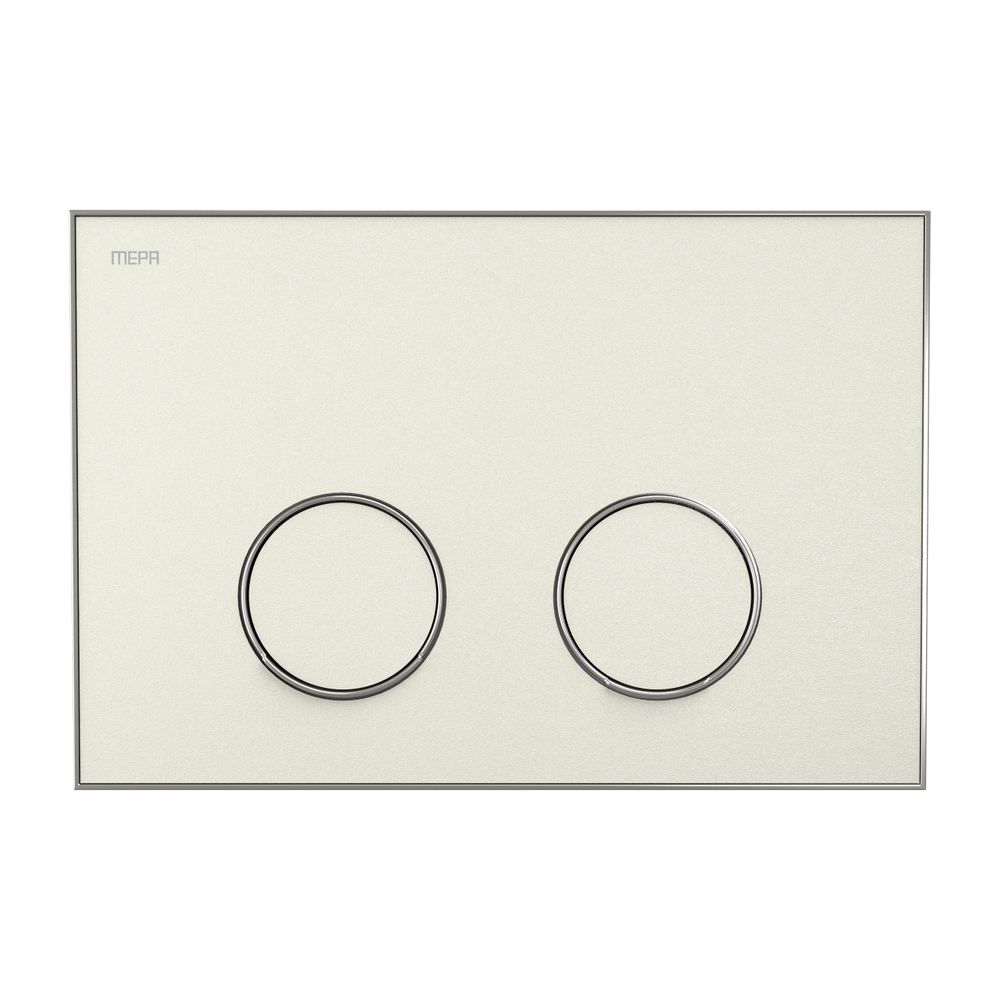 Plaque de commande MEPA Frame 2 touches, couleur Sable, cadre mat argenté