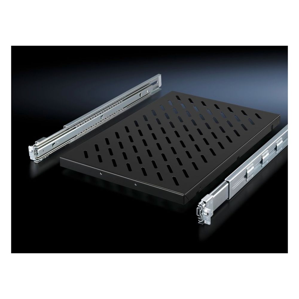 Rittal Plateau extractible DK 5501.685, 1 U, 50 kg, 419x700 mm, 600-900 mm, tôle d'acier, RAL 9005
