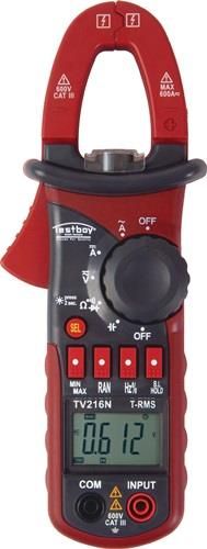 Amperomètre à pince Testboy TV 216N 10 mA-600 A CA, 10 mA-600 A CC CAT III 600 V