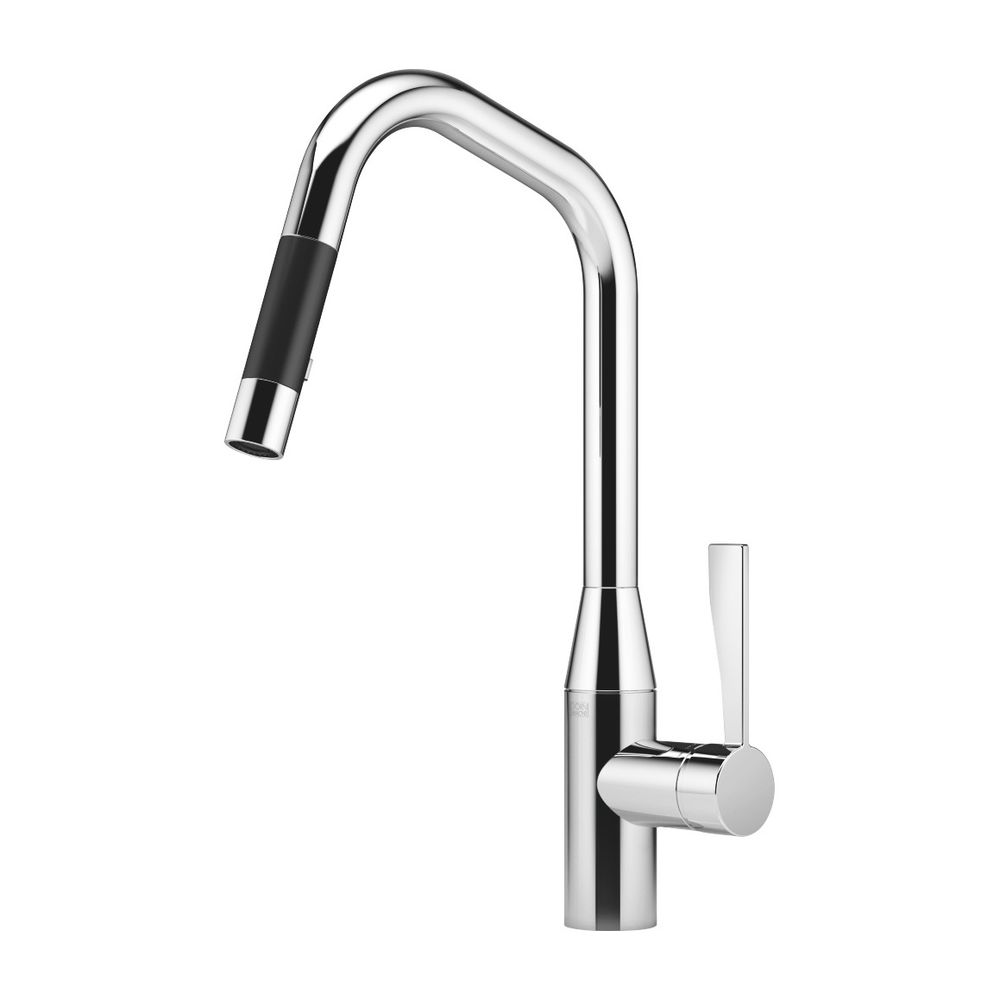 Mitigeur monocommande Dornbracht Sync Pull-down avec fonction douchette, portée 240 mm, débit max. 10,4 l/min, Chromé, 33875895-00