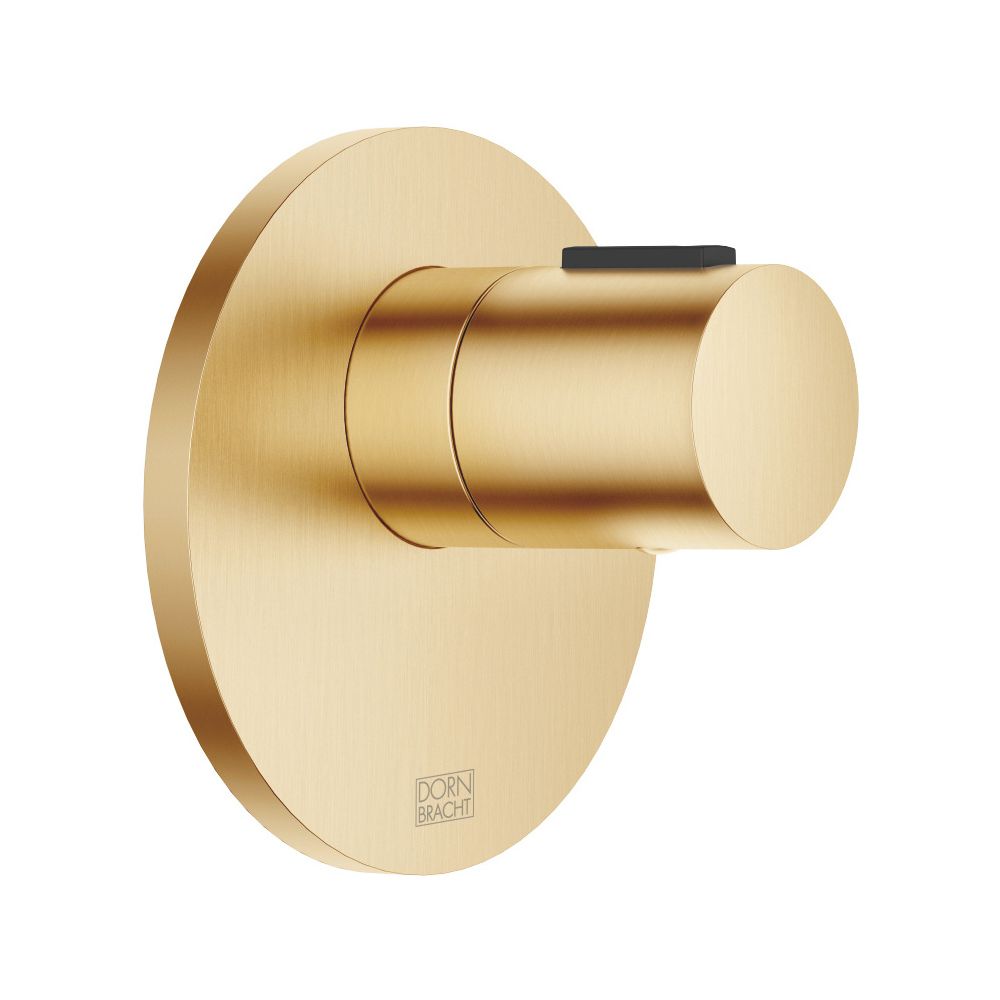 Thermostat encastré Dornbracht Xtool sans régulation de débit, plaque de recouvrement D 124 mm, raccord G 1/2", laiton brossé 23 carats or
