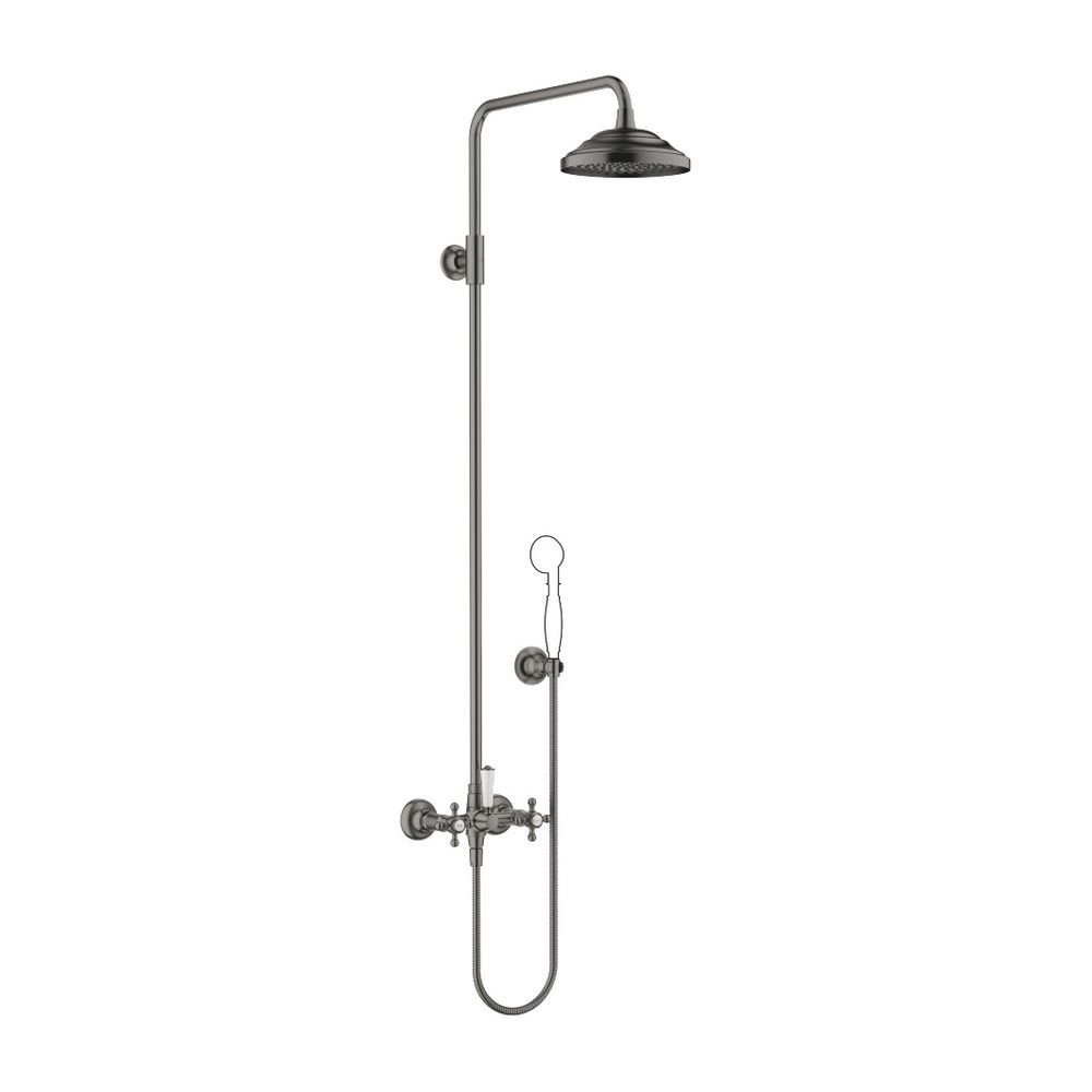 Tuyau de douche Dornbracht Madison avec mitigeur sans pommeau, portée 420 mm, finition Platine brossé Dark