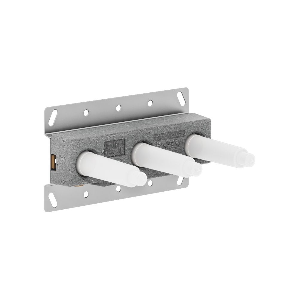Robinetterie de baignoire encastrée Dornbracht, bec central, 2 raccords filetés intérieurs 1/2", 1 sortie filetée intérieure 1/2", entraxe 100 mm