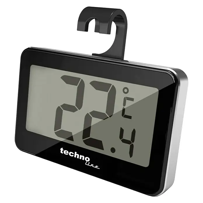 TechnoLine® WS 7012 Thermomètre pour congélateur et réfrigérateur noir, argent