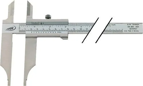 Règle à coulisse Helios Preisser Werkstatt DIN862 1000 mm avec becs et pointes - L.150 mm H.PREISSER