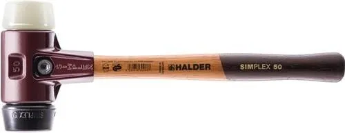 Halder Marteau de montage SIMPLEX L. 490 mm, tête Ø 80 mm, dureté moyenne/dure, manche en bois