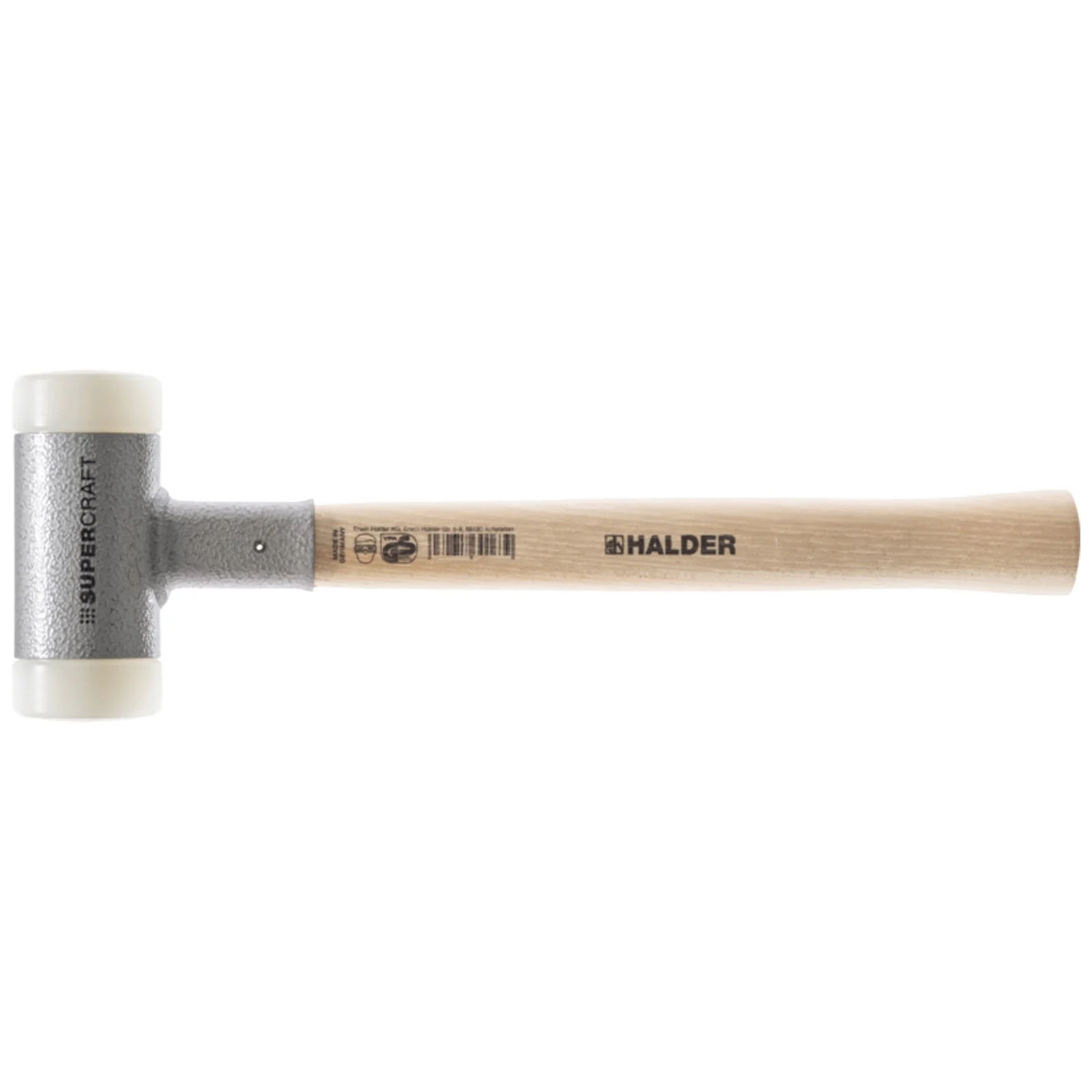 Marteau anti-rebond SUPERCRAFT HALDER - Manche en hickory, tête en nylon
