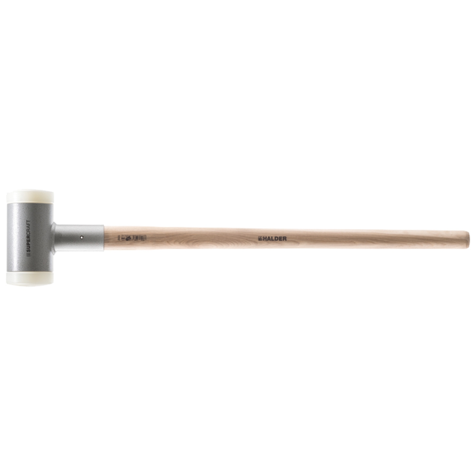 Masse de forgeron HALDER SUPERCRAFT – Diamètre de tête 80 mm, Longueur 880 mm, Sans retour de choc, Longueur de tête 200 mm, Manche en hickory