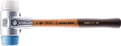 Marteau de carrossier Halder SIMPLEX L. 300 mm tête Ø 30 mm HO Superplast. blanc/TPE-soft bleu