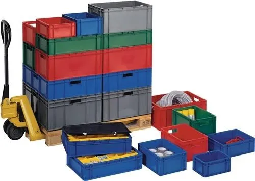 La-ka-pe Bac de transport empilable L400xP300xH145 mm rouge PP parois latérales fermées